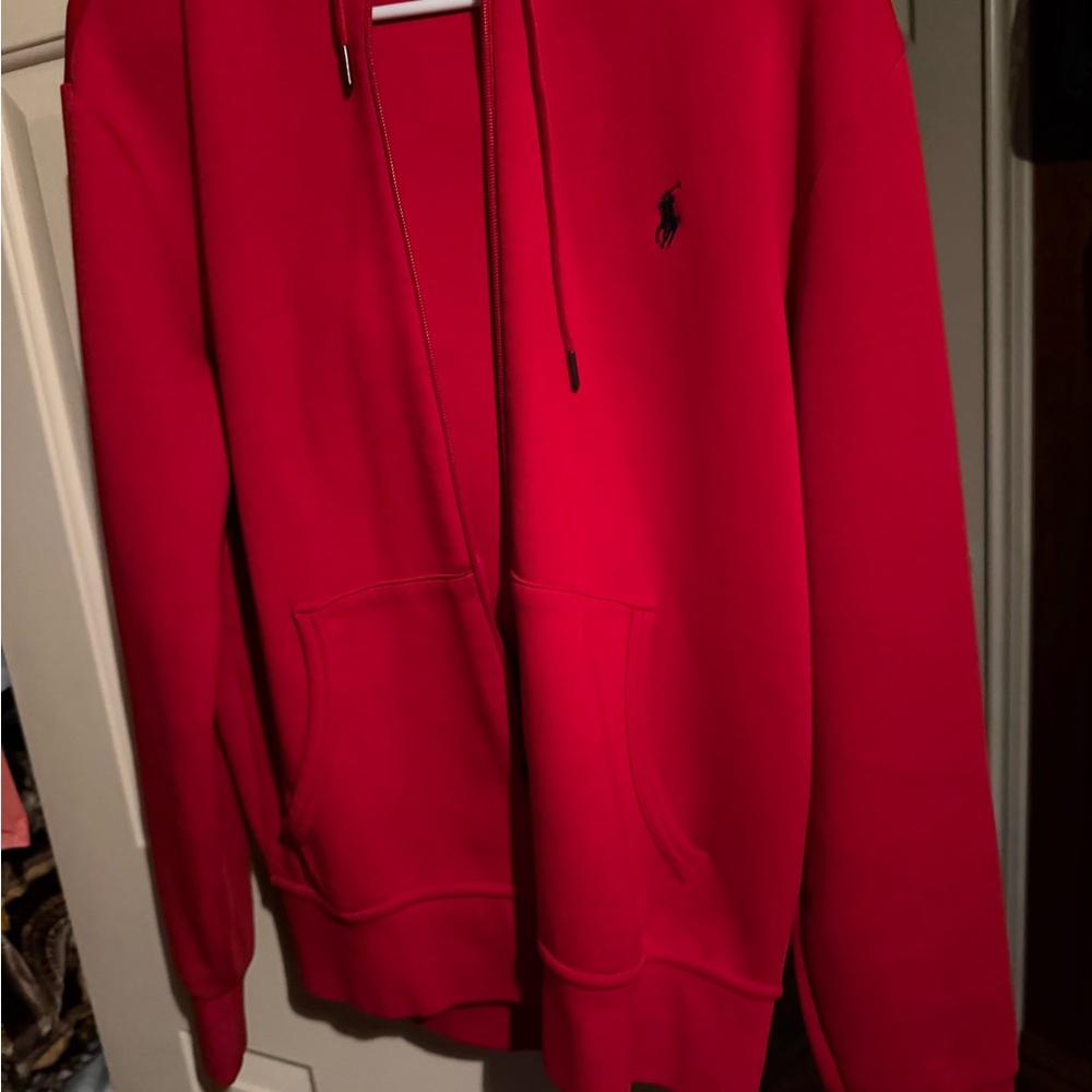 Polo by Ralph Lauren Men's Vibrant Red Zip-Up Sweater